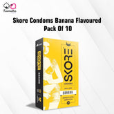 Skore Banana Flavored Condoms Pack of 10 - Tasty protection with 1500+ dots